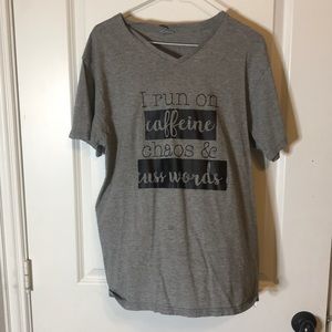 Caffeine and cuss words tee